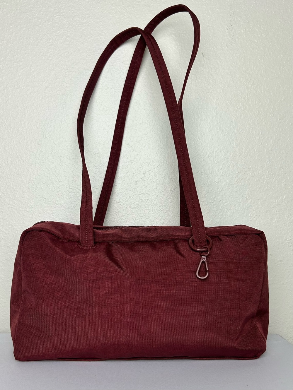 Baggu Recycled Nylon Bowler Bag Burgundy Unused